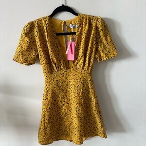 Beginning Boutique Yellow Floral Mini Dress